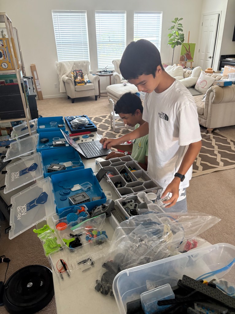 Prepping kits for Robotics Coding and Engineering classes.